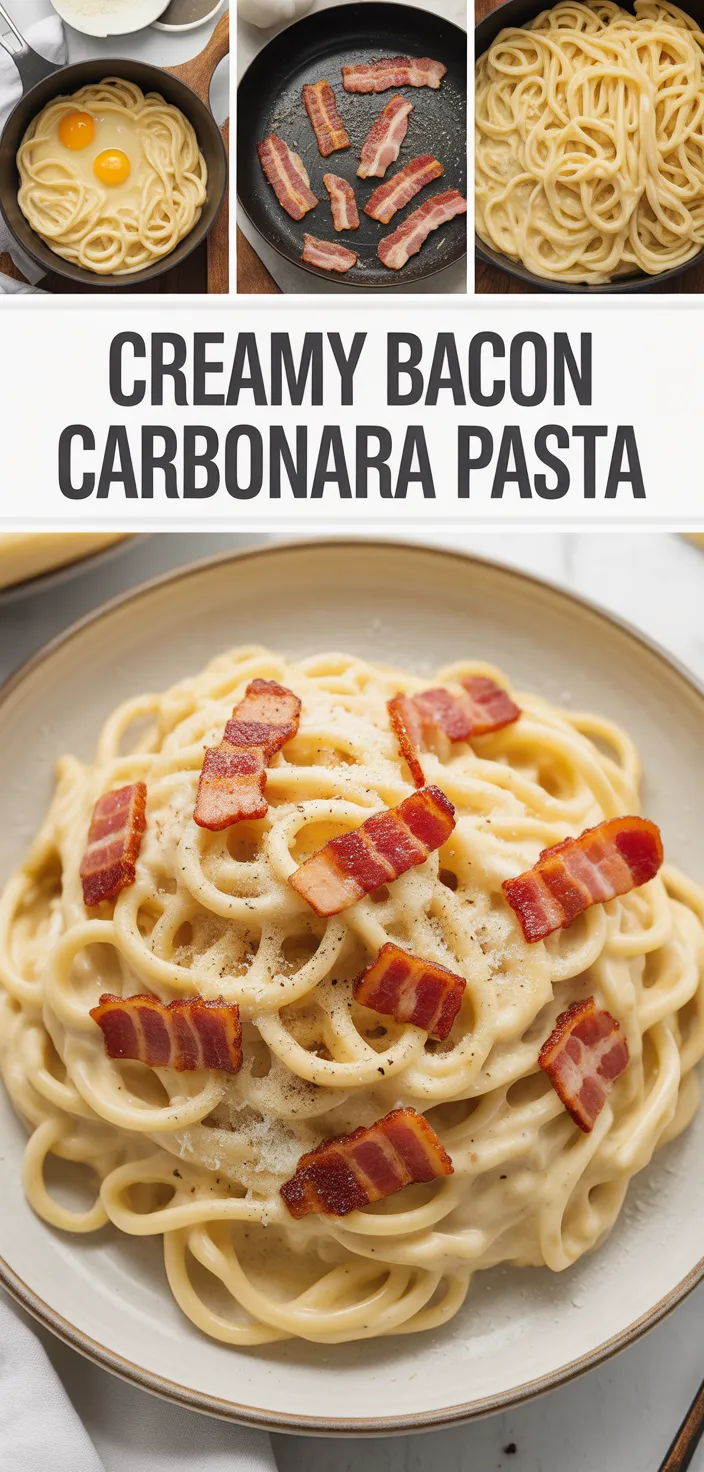 Creamy Bacon Carbonara Pasta Recipe
