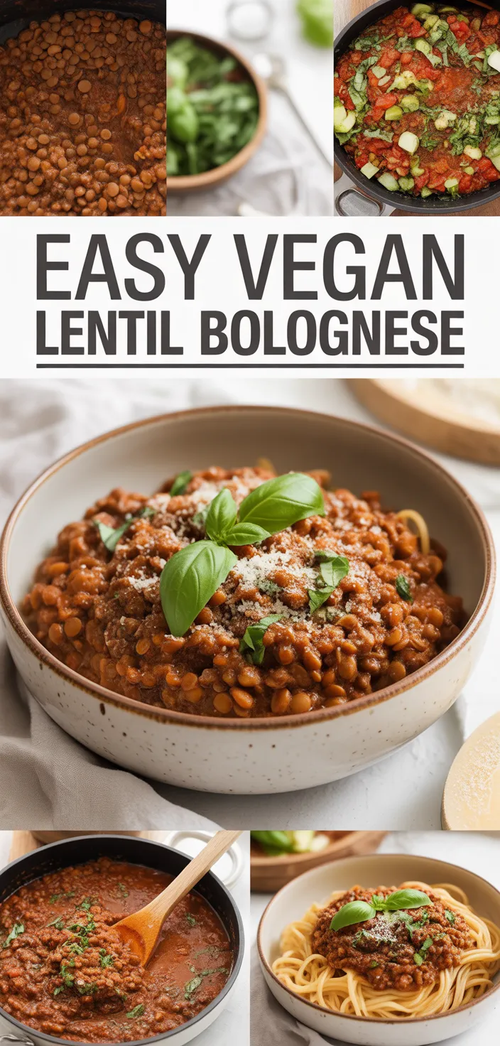 A photo of Easy Vegan Lentil Bolognese Recipe