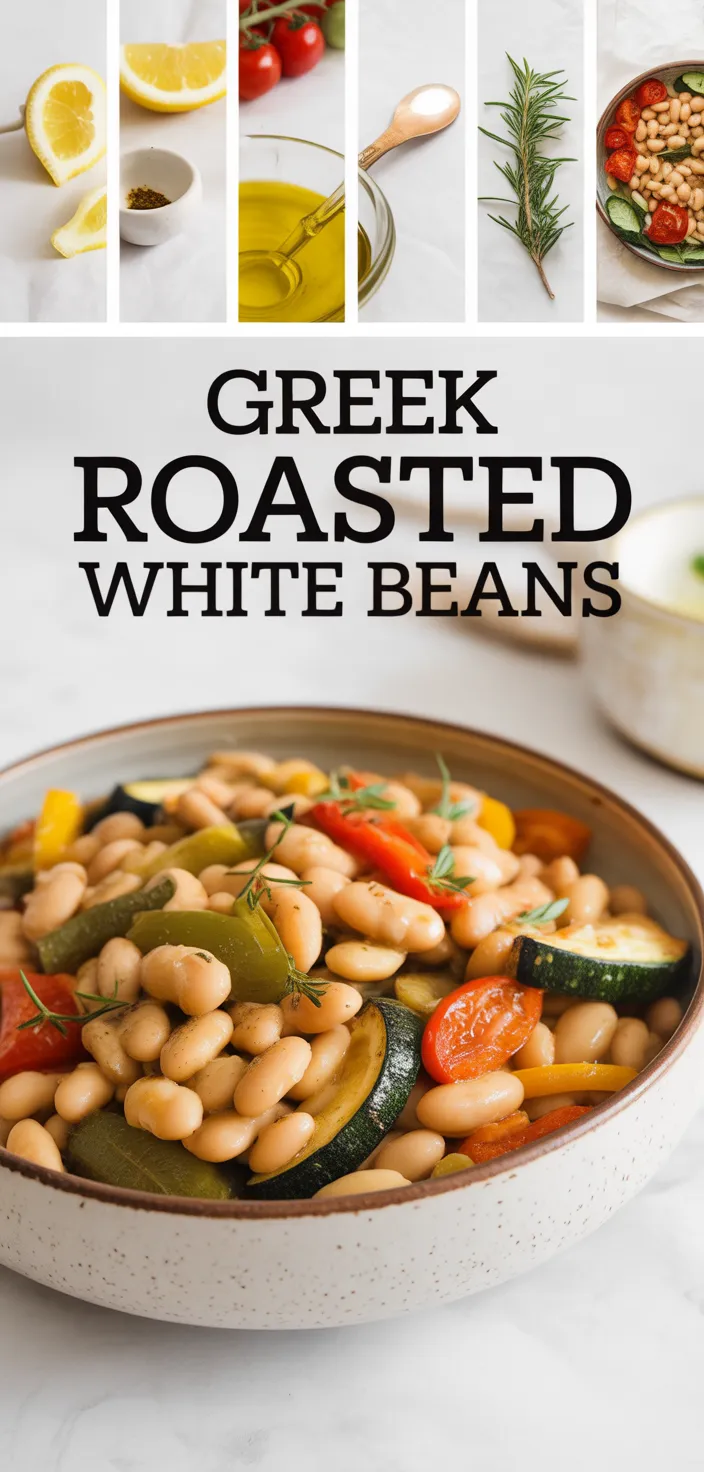 A photo of Greek Style Roasted White Beans With Vegetables Recipe