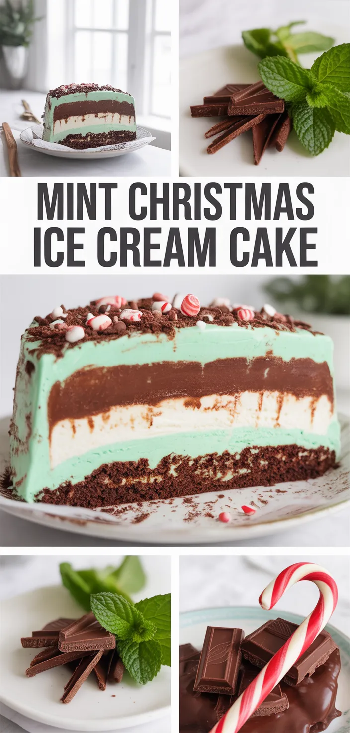 A photo of Mint Christmas Ice Cream Cake Recipe