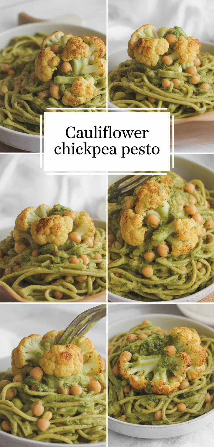 Roasted Cauliflower And Chickpea Pesto Pasta Recipe