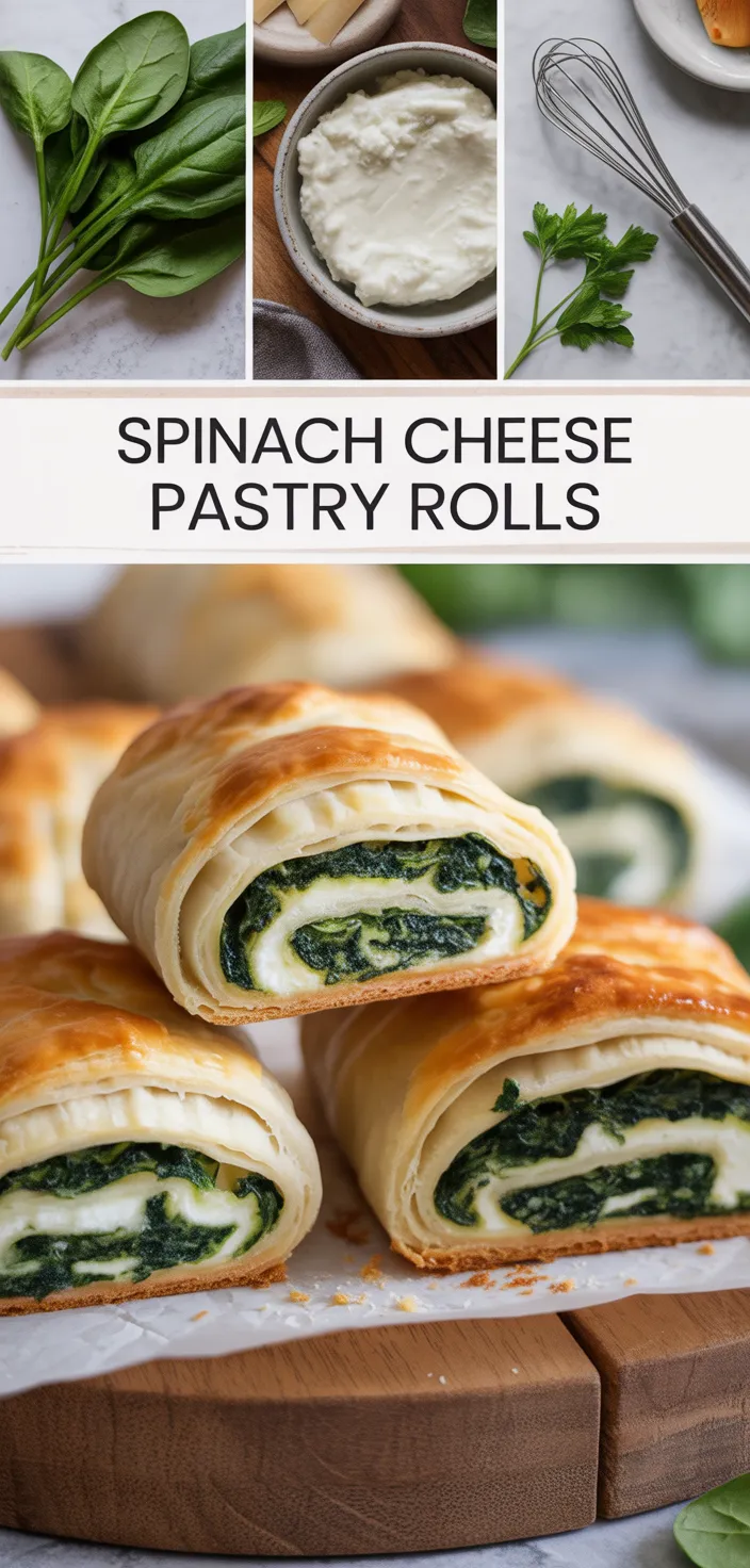 A photo of Spinach And Cheese Puff Pastry Rolls: A Savory Treat! Recipe
