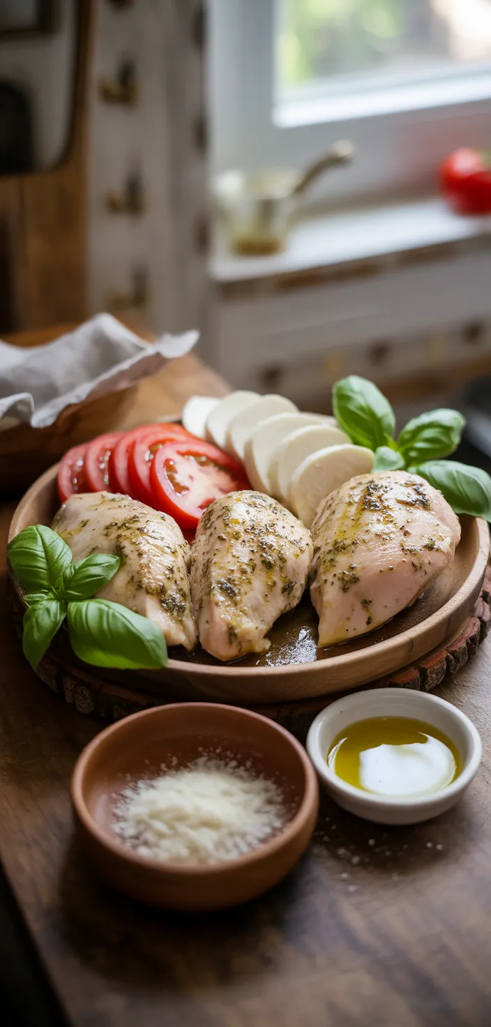 Ingredients photo for Easy Baked Caprese Chicken Recipe