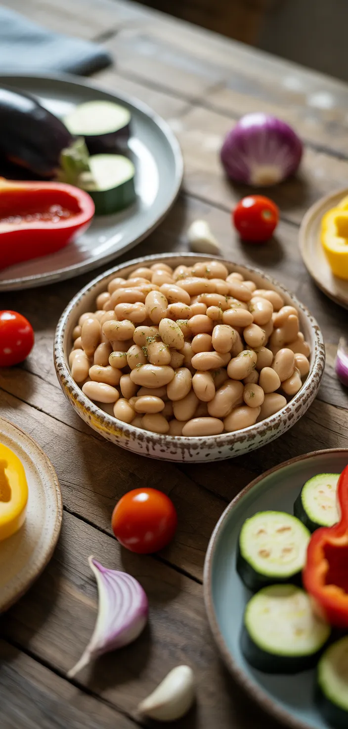 Ingredients photo for Greek Style Roasted White Beans With Vegetables Recipe