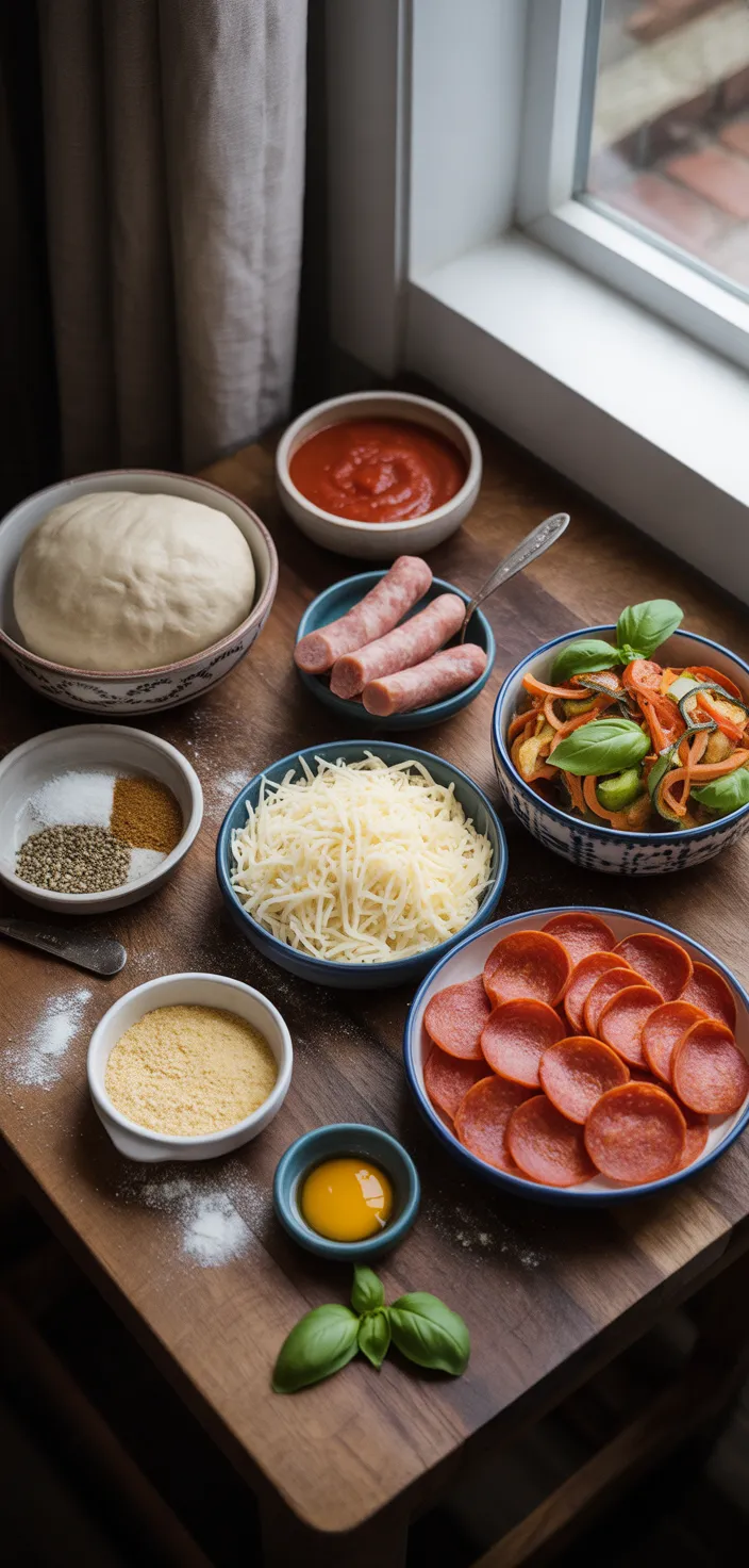 Ingredients photo for Homemade Easy Cheesy Pizza Pockets Recipe