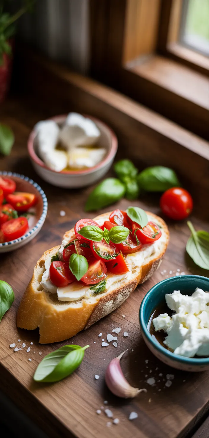 Ingredients photo for Italian Bruschetta Recipe With Goat Cheese