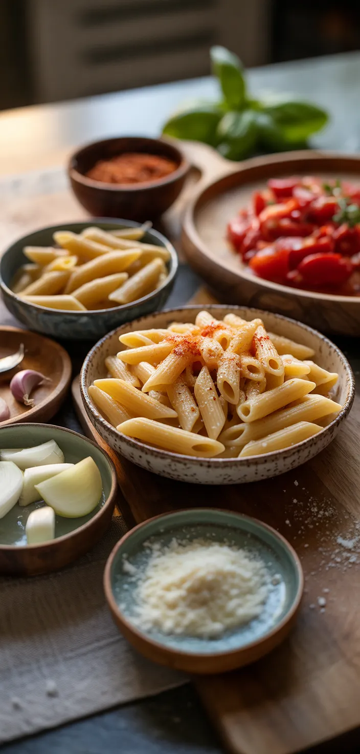 Ingredients photo for Penne Alla Vodka Pasta Recipe