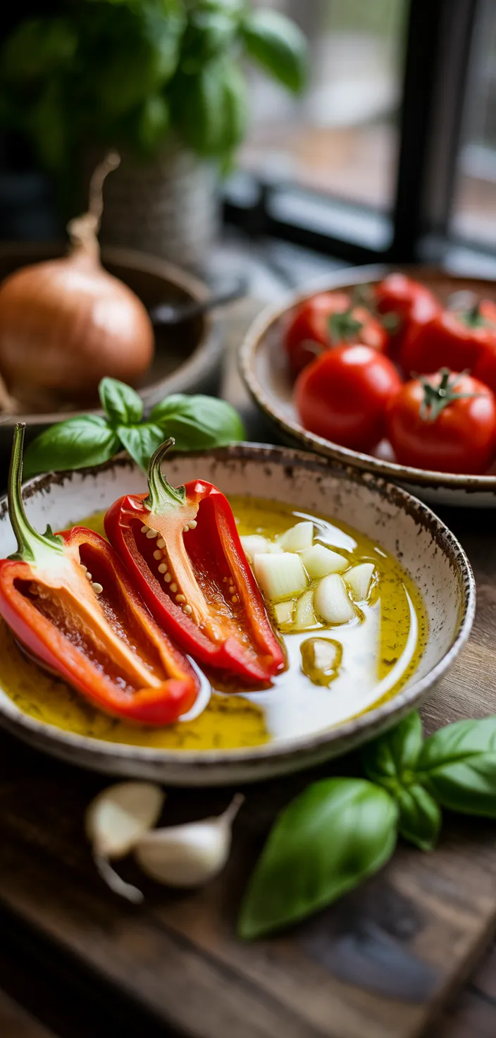 Ingredients photo for Roasted Red Pepper And Tomato Soup Recipe