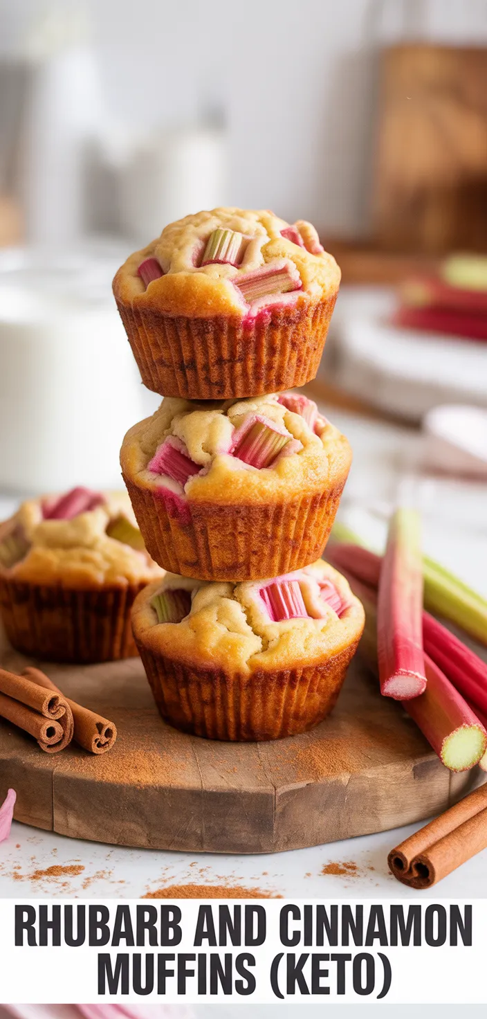A photo of Rhubarb And Cinnamon Muffins (Keto) Recipe