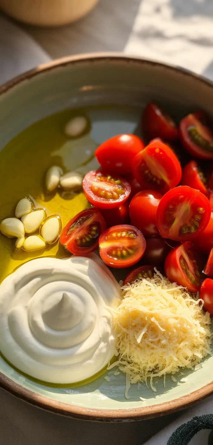 Ingredients photo for Creamy Roasted Cherry Tomato Pasta Sauce Recipe