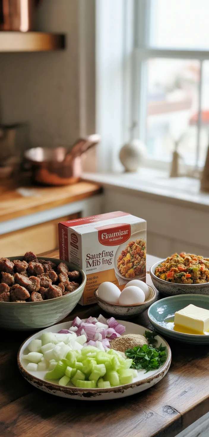 Ingredients photo for Sausage Stuffing Balls ⋆ That One Mom Recipe