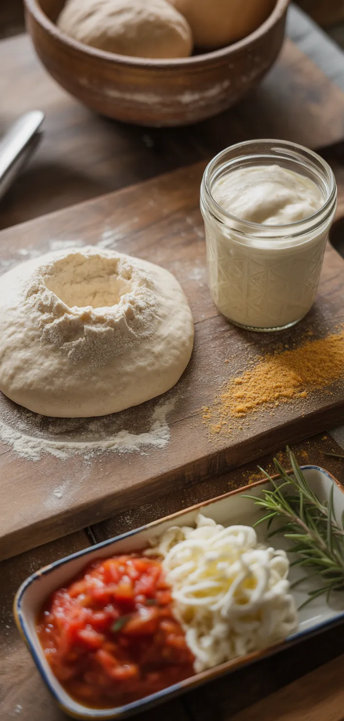 Ingredients photo for Sourdough Focaccia Pizza Recipe