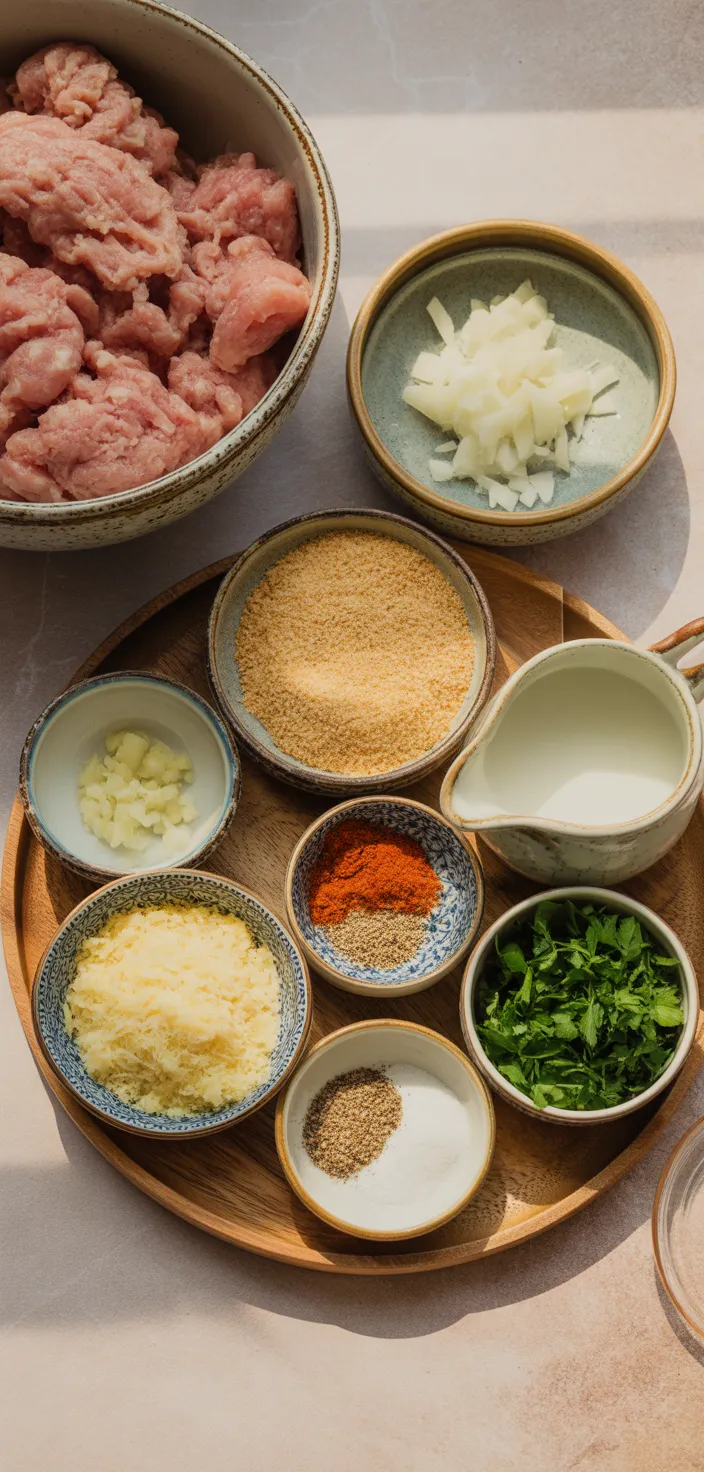 Ingredients photo for Baked Chicken Meatballs Recipe