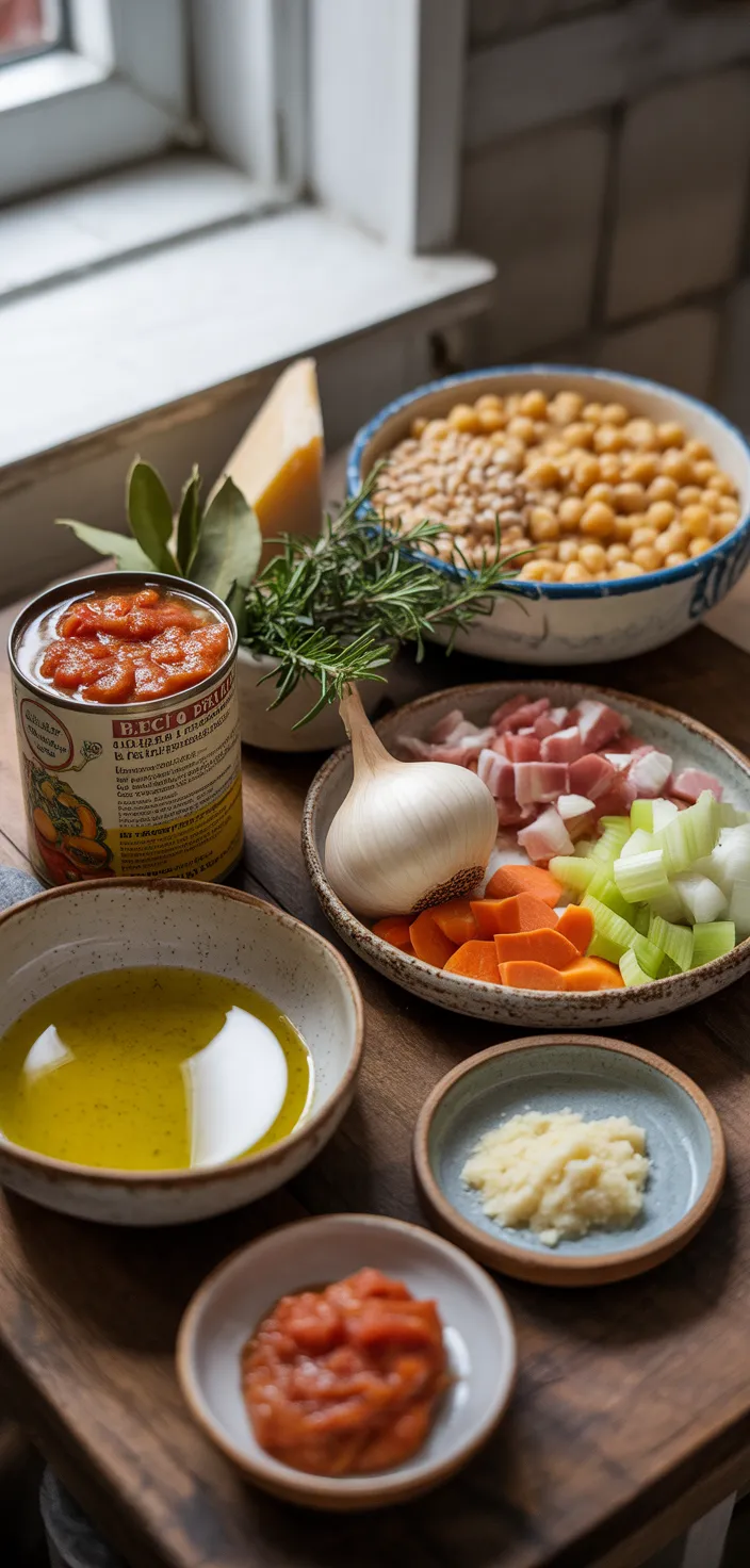 Ingredients photo for Chickpea & Farro Soup {Zuppa Di Ceci E Farro} Recipe
