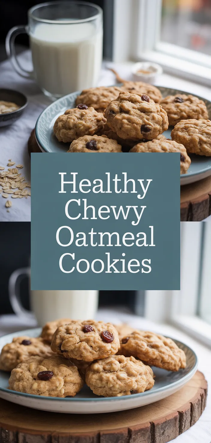 A photo of The Ultimate Healthy Soft & Chewy Oatmeal Raisin Cookies Recipe