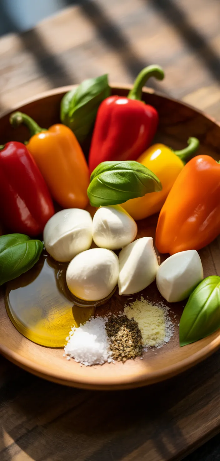 Ingredients photo for Grill Or Cook Or Bake These Tasty Mozzarella Stuffed Sweet Mini Peppers Recipe