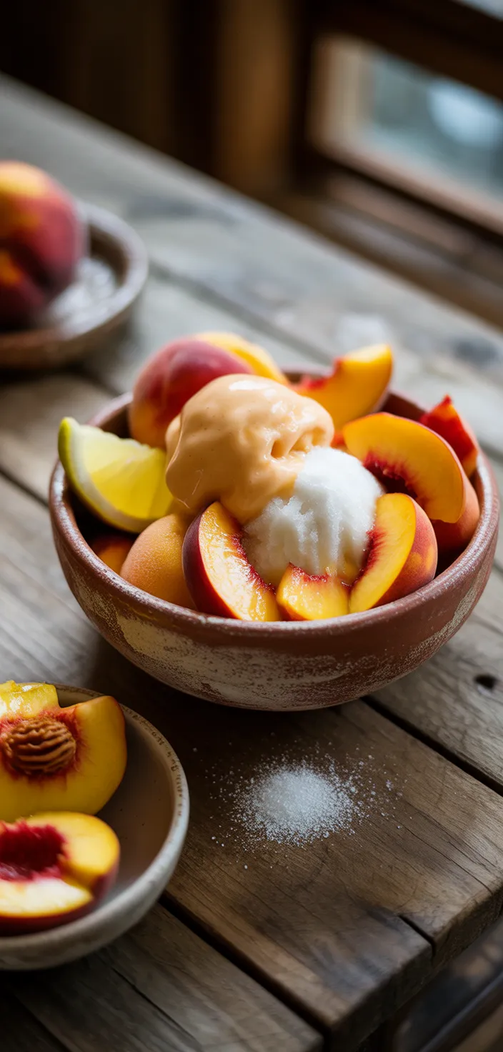 Ingredients photo for Peach Sorbet Recipe