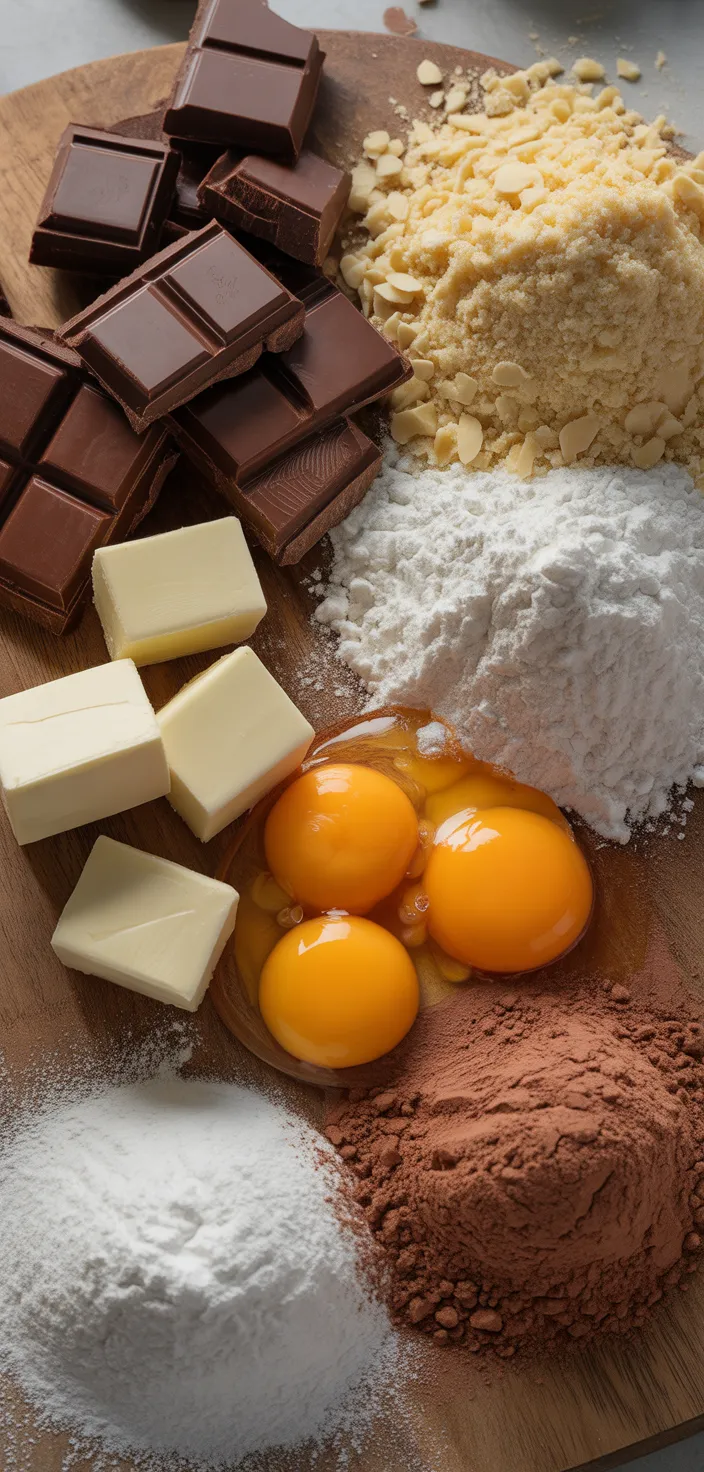 Ingredients photo for Torta Caprese (Chocolate Almond Torte) Recipe