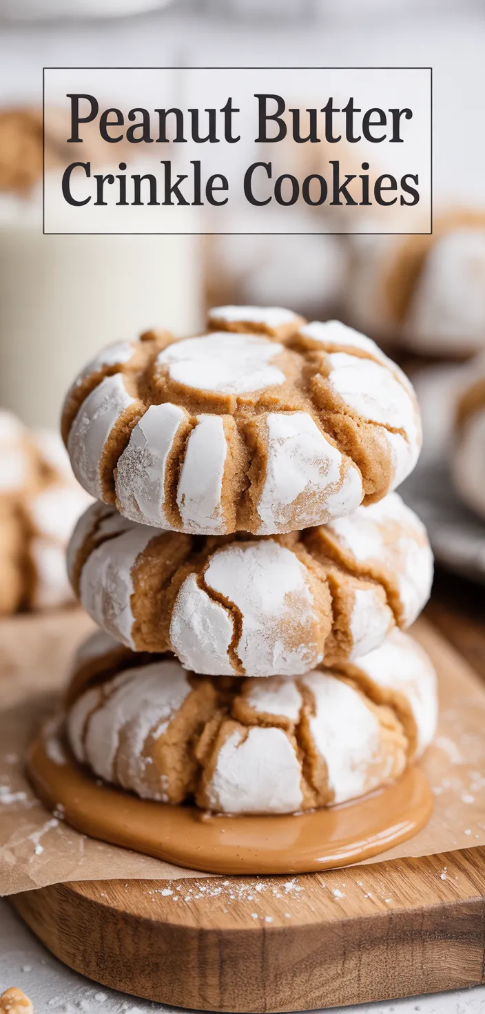 A photo of Peanut Butter Crinkle Cookies Recipe