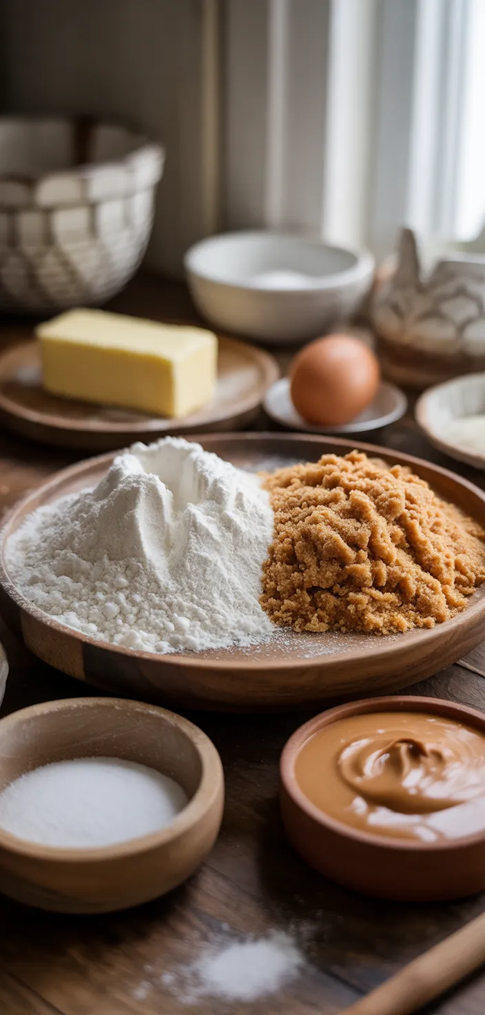 Ingredients photo for Peanut Butter Crinkle Cookies Recipe
