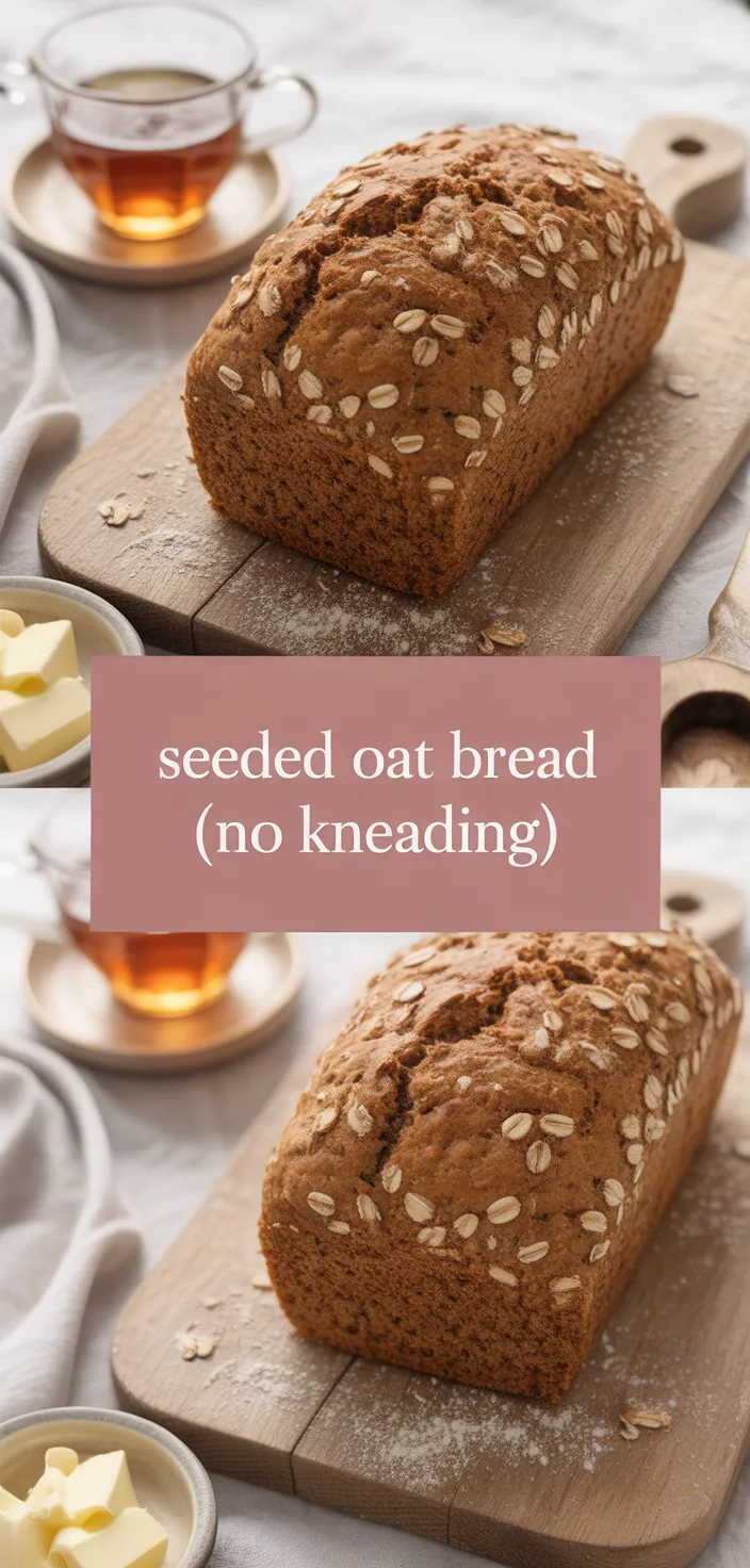 A photo of Seeded Oat Bread (No Kneading!) Recipe