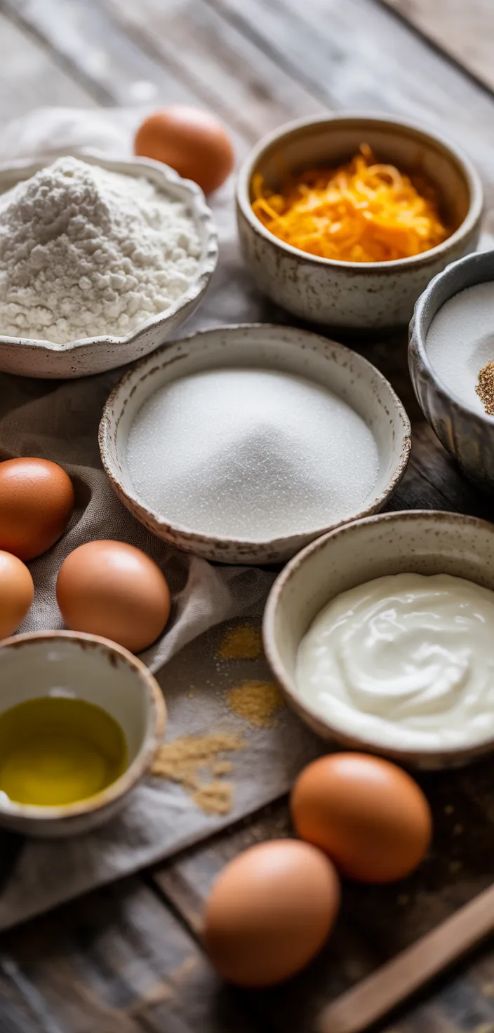 Ingredients photo for Orange Olive Oil Cake (Easy Recipe)