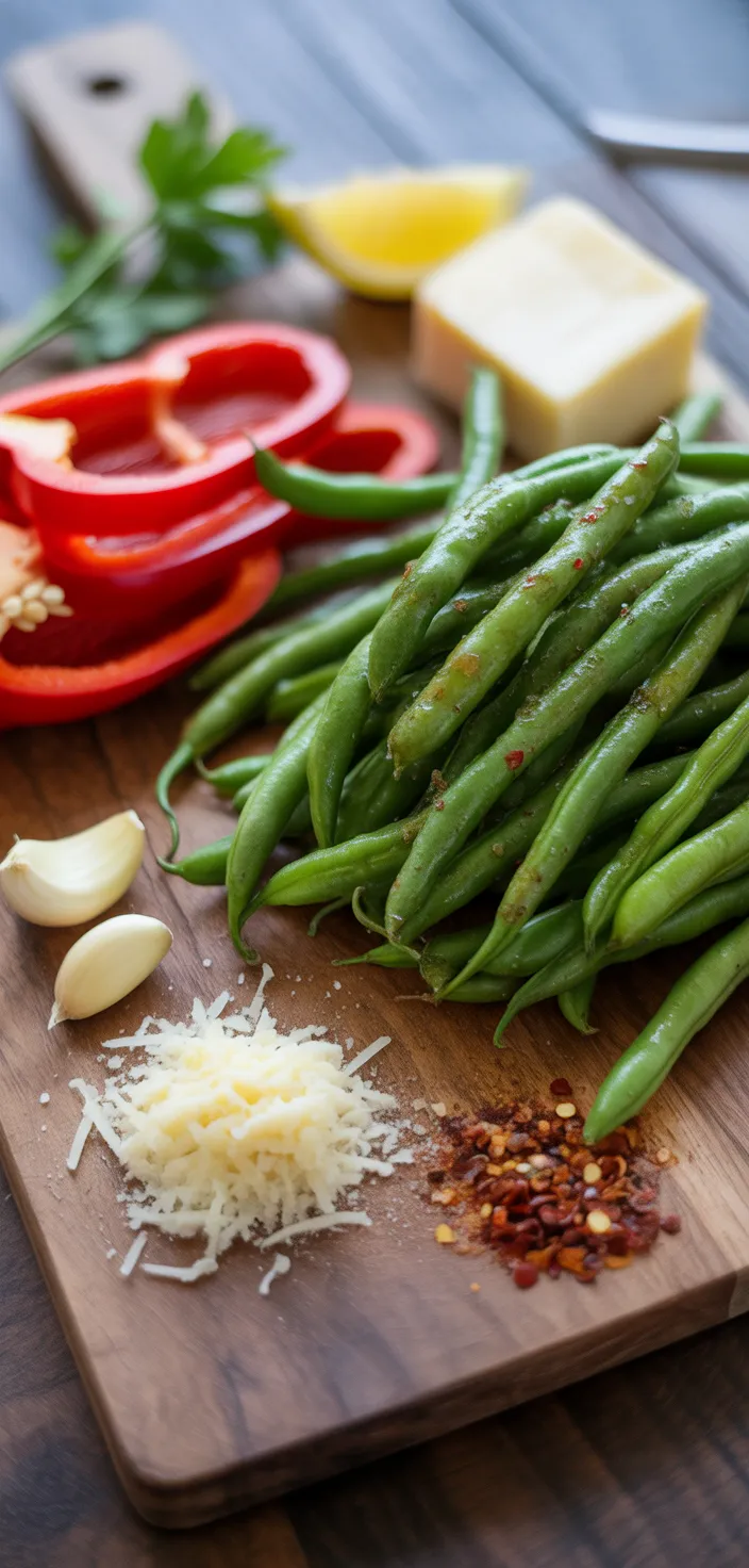 Ingredients photo for Parmesan Green Beans & Peppers Recipe