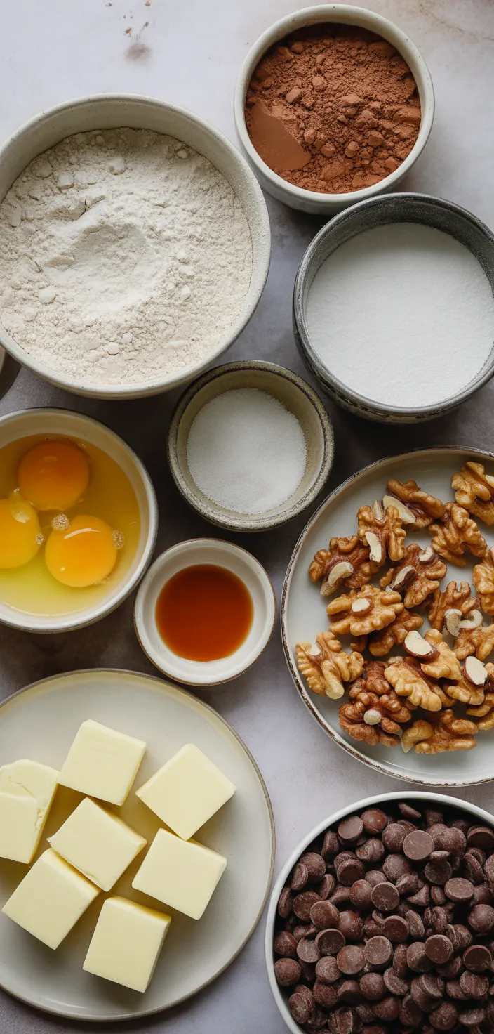 Ingredients photo for Chocolate Walnut Biscotti Recipe