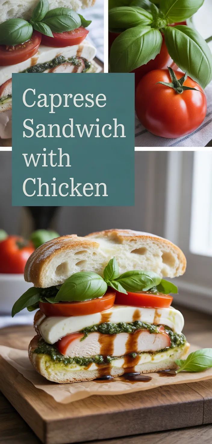 A photo of Caprese Sandwich With Chicken Recipe