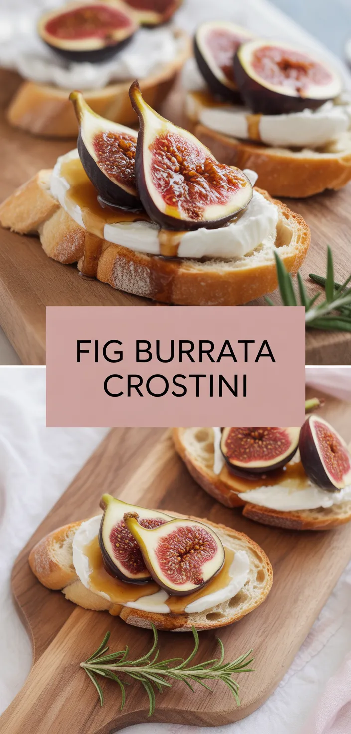 A photo of Honey Balsamic Fig And Burrata Crostini Recipe