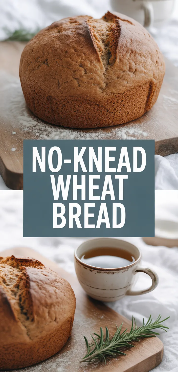 A photo of No Knead Whole Wheat Artisan Bread Recipe