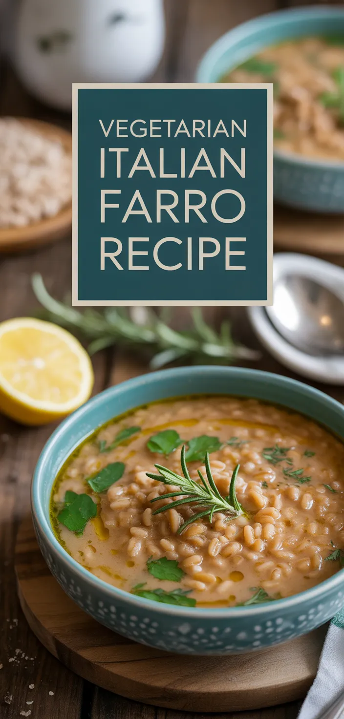 A photo of Vegetarian Italian Farro Soup Recipe