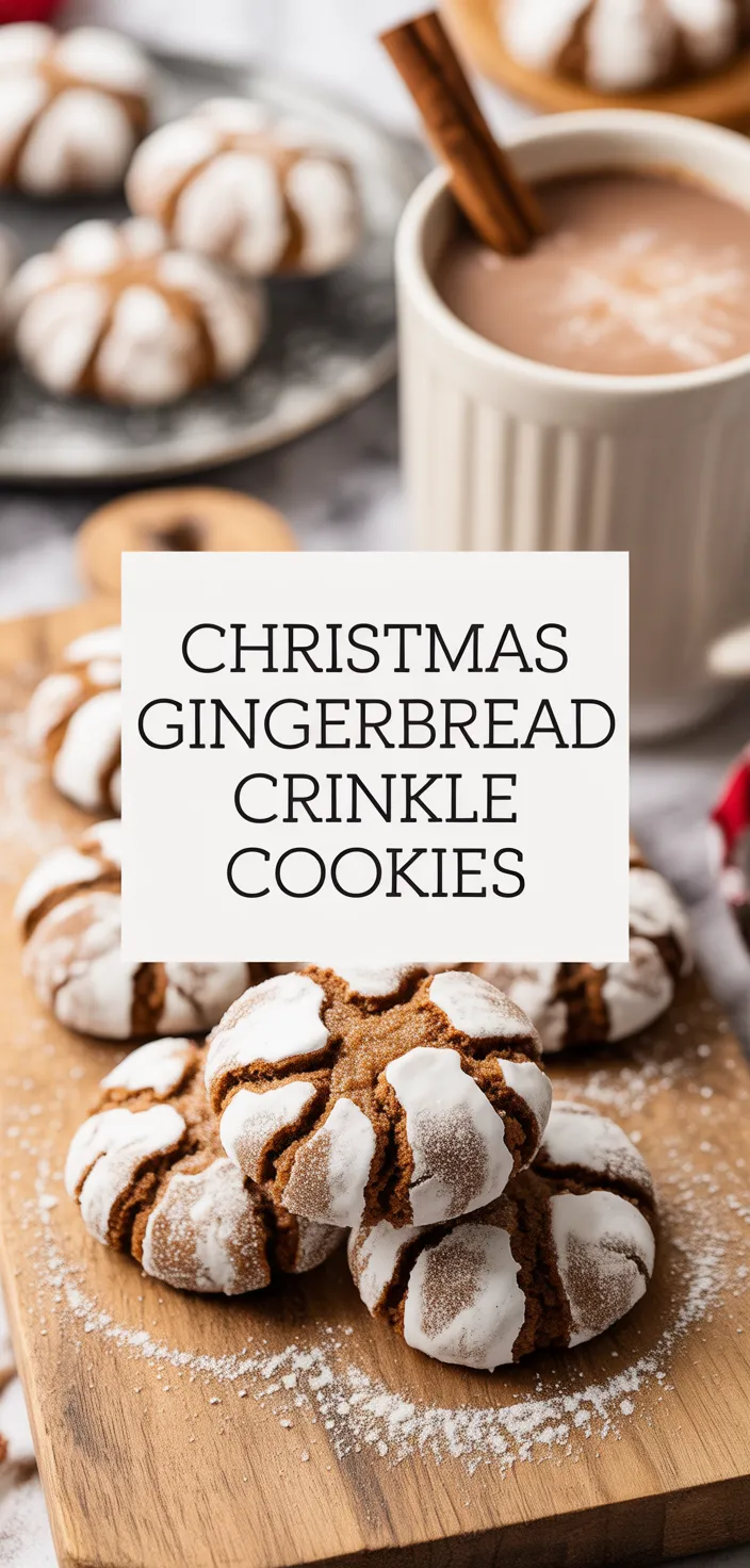 A photo of Christmas Gingerbread Crinkle Cookies Recipe