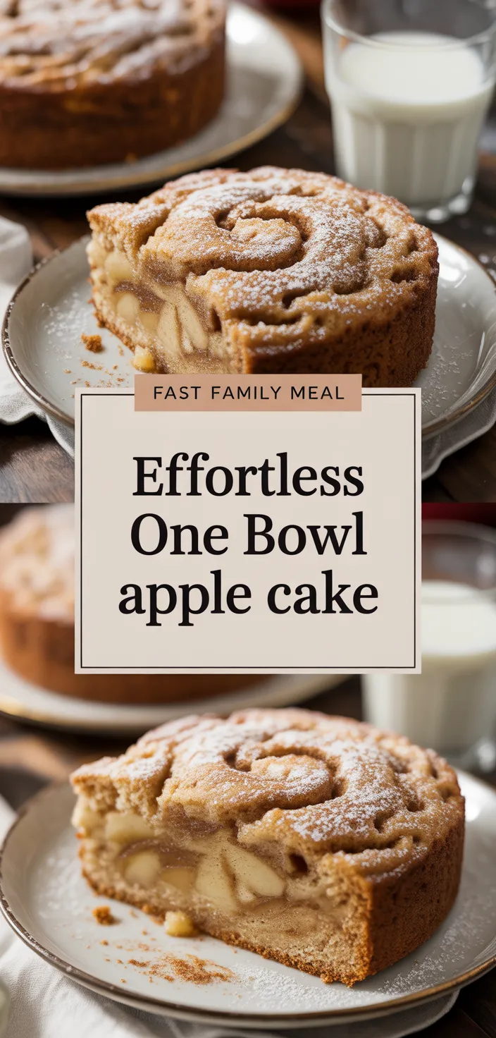 A photo of Effortless One Bowl Apple Cake Recipe