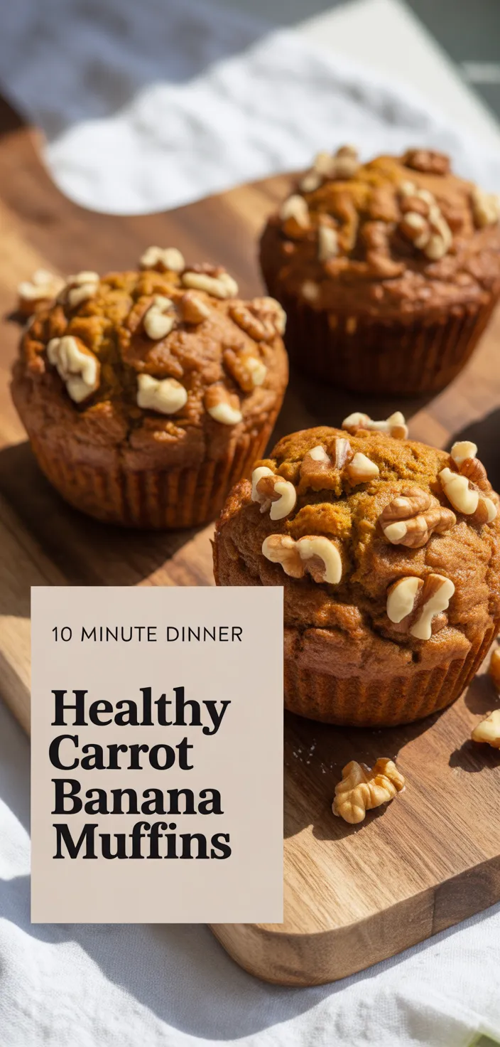 A photo of Healthy Carrot Banana Muffins Recipe