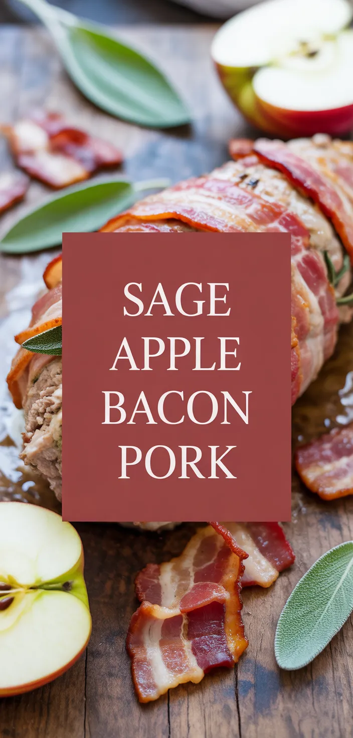 A photo of Sage Apple Stuffed Pork Tenderloin In Bacon Recipe