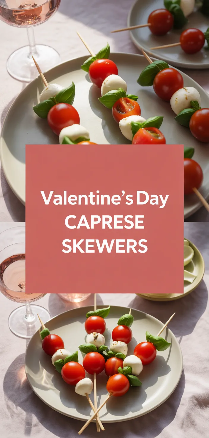 A photo of Valentine’s Day Caprese Skewers Recipe