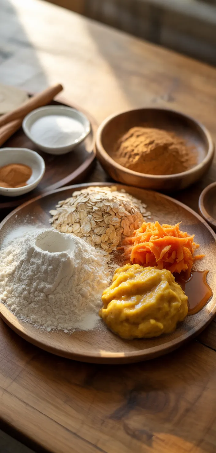 Ingredients photo for Healthy Carrot Banana Muffins Recipe