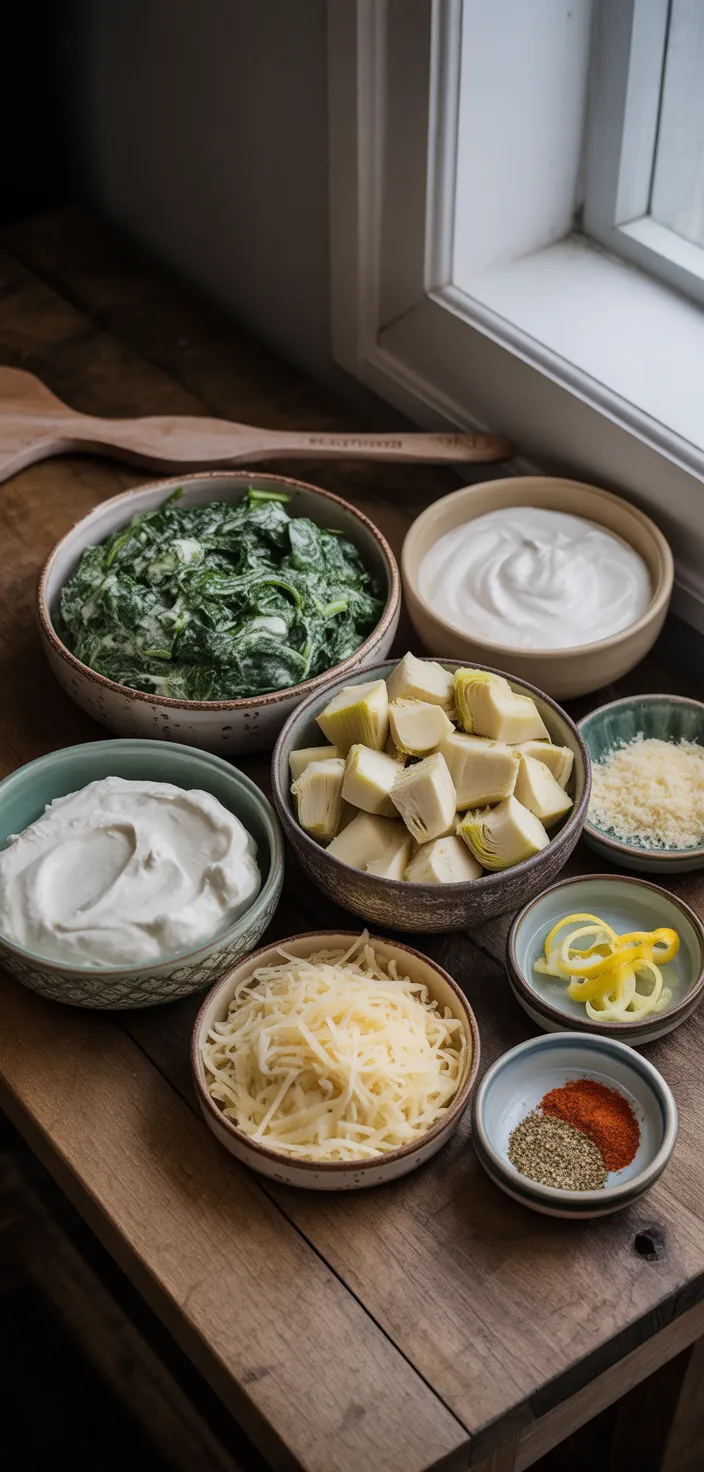 Ingredients photo for How To Make Applebee's Spinach Artichoke Dip Recipe