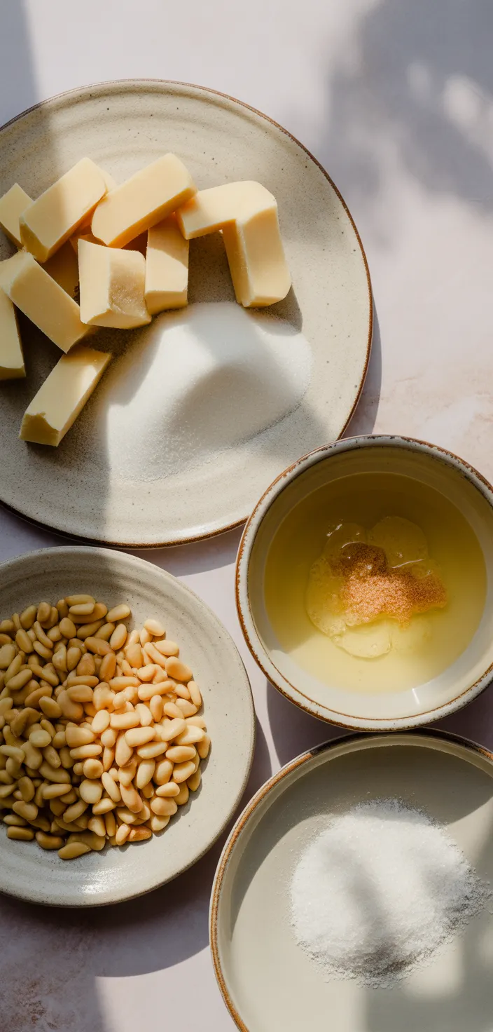 Ingredients photo for Pignoli Cookies (Italian Pine Nut Cookies) Recipe