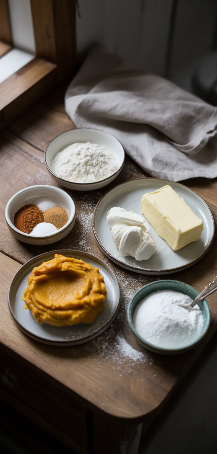 Ingredients photo for Pumpkin Roll Recipe With Cream Cheese Filling