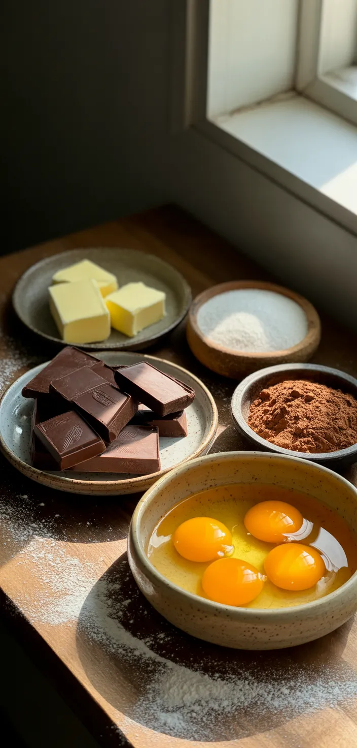 Ingredients photo for Torta Caprese (Flourless Chocolate Almond Cake) Recipe