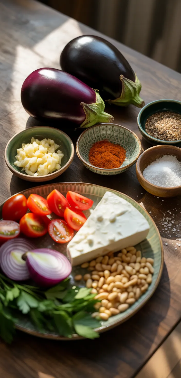 Ingredients photo for Best Mediterranean Roasted Eggplant Recipe – Easy And Delicious