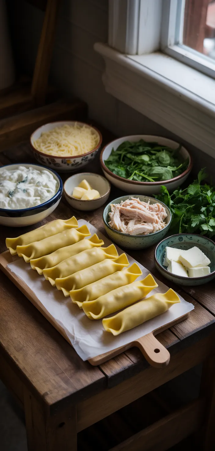 Ingredients photo for Chicken Manicotti Recipe