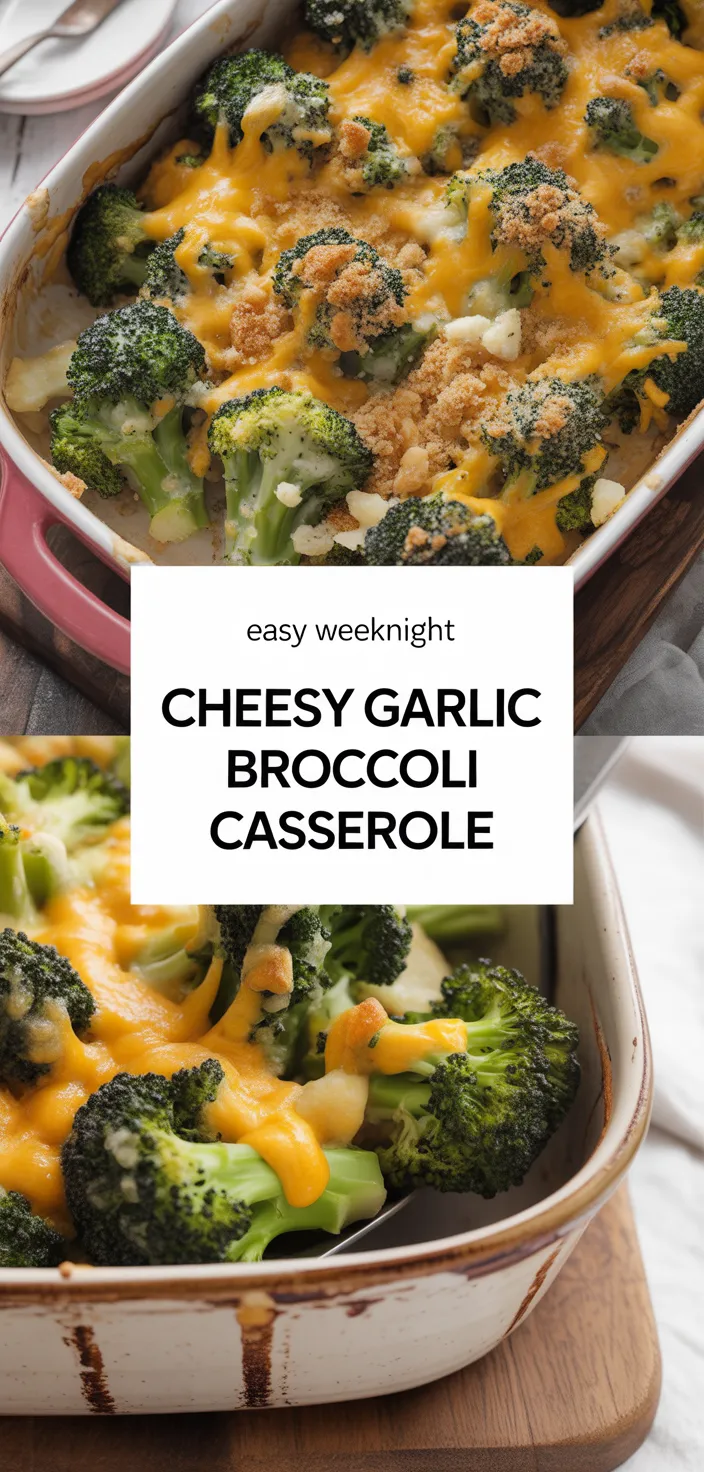 A photo of Cheesy Garlic Broccoli Casserole Recipe