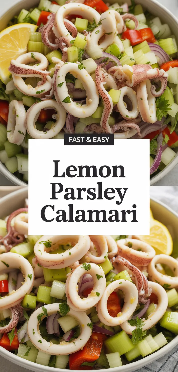 A photo of Chilled Calamari Salad With Lemon And Parsley Recipe