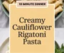 Creamy Cauliflower Rigatoni Pasta Recipe