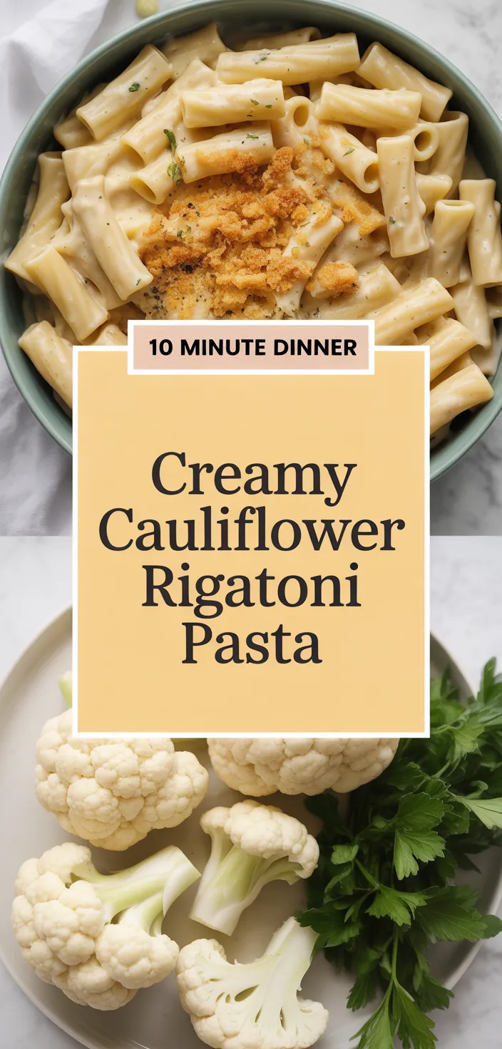 A photo of Creamy Cauliflower Rigatoni Pasta Recipe