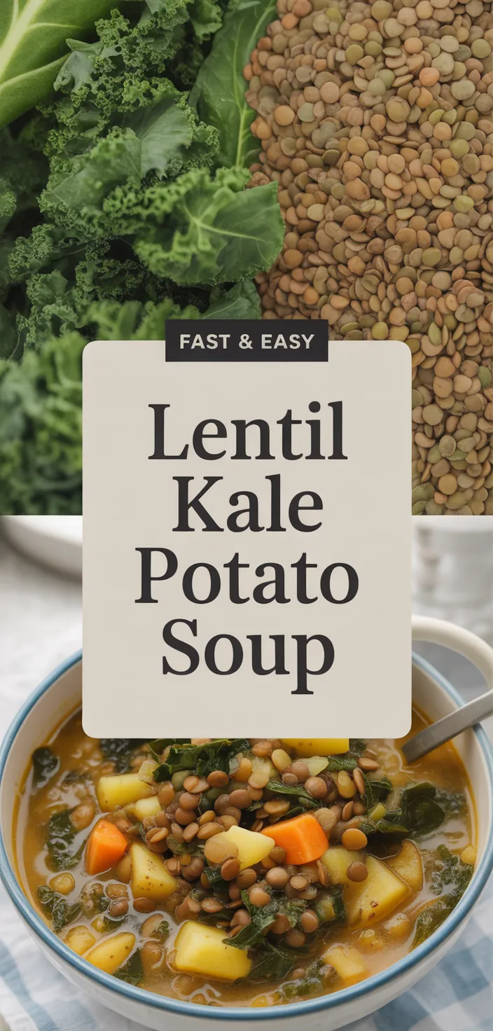 A photo of Lentil Kale Soup With Potato (Easy!) Recipe