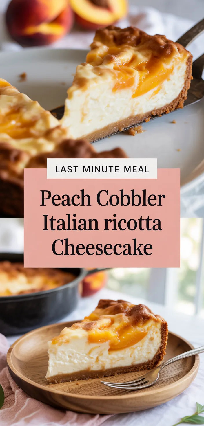 A photo of Peach Cobbler Italian Ricotta Cheesecake Recipe